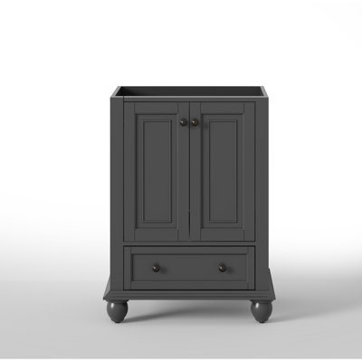 24" Single Sink Bathroom Vanity Base Only, Painted Surface, Soft-Close Doors