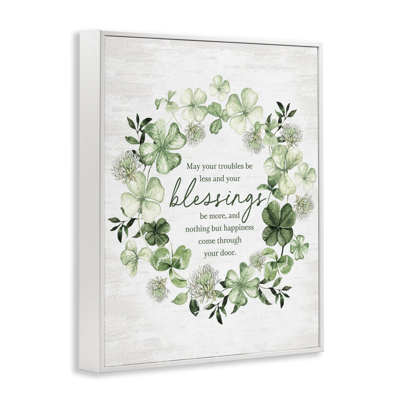 Giclée, "Trouble Less & Blessings More", giclée par Designed, H 14 po x l 11 po, Estampe numérique encadrée blanc bord de mer