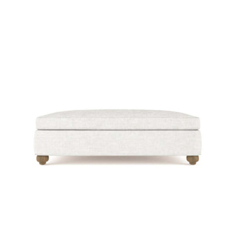 Leroy Ottoman, Plush Velvet Oyster, Weathered