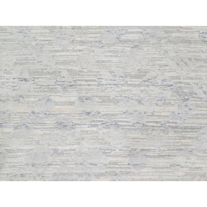 Tapis gris unique de 12 pi 1 po x 12 pi 1 po Souheil