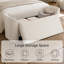 Banc de rangement moderne rembourré de 148 cm de large avec coussins, banc de chambre en chenille aux côtés incurvés pour chambre, entrée ou salon-680902900