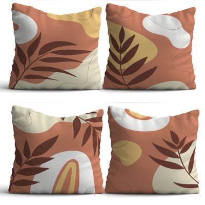 4 Pieces Washable & Ironable Cushion Cover Set