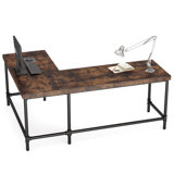 Aves L-Shaped Metal Base Computer Desk