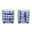 Ensemble de deux pots à fleurs ronds en cobalt et blanc 2 onces