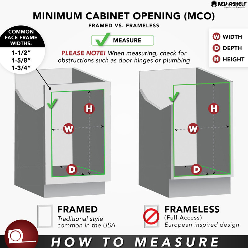 Rev-A-Shelf 11.71" Pullout Kitchen Cabinet Drawer w/ Soft-close, 4WDB-12SC-1, 11.7" W x 22.2" L
