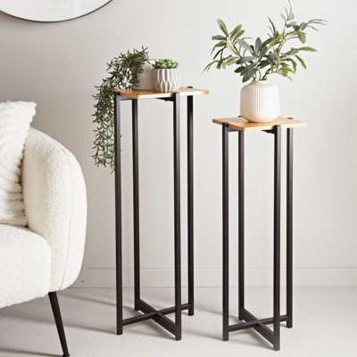 Sitha Iron Plant Table 1 Tier Set of 2