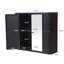 Armoire de salle de bain murale polyvalente avec portes en miroir et tablette ouverte pour le rangement-1213731342