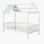 Lit simple en bois avec clôture-1281897302
