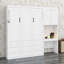 Lit escamotable à rangement multiple avec armoire latérale réversible de gauche à droite, lumières DEL et tiroirs-248681411