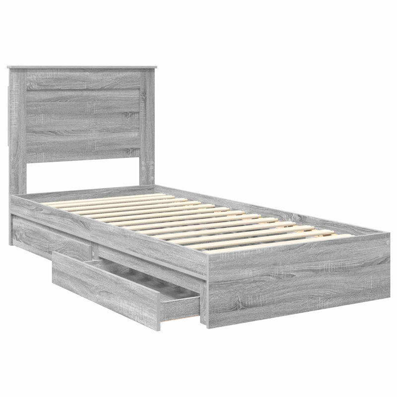 Bed, Grey Sonoma, Single (3')