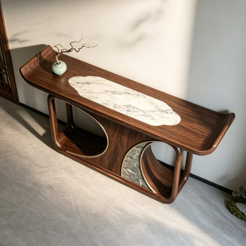 Nouveau comptoir d'entrée de style chinois, 35.43" H x 62.99" W x 15.75" D