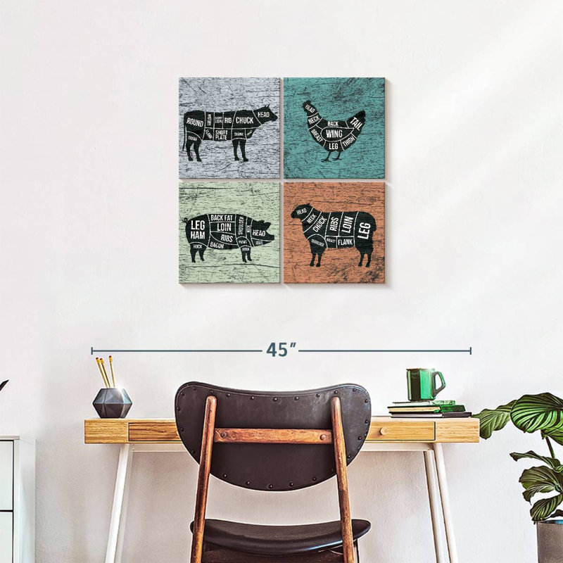 Ensemble de 4 planches de cuisine, H 26 po x l 26 po x P 1,25 po