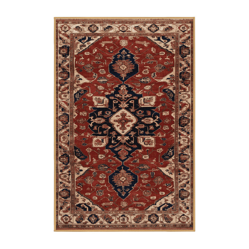 Tapis brun lavable à la machine, Rectangulaire 3 pi x 5 pi