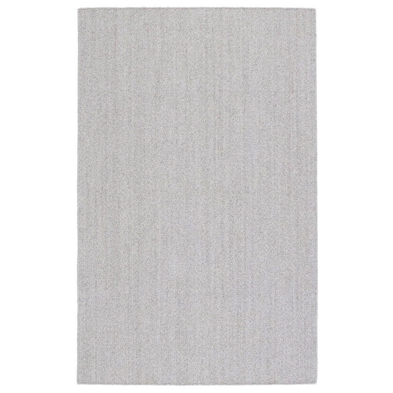 Tapis intérieur / extérieur gris clair tissé à la main, Rectangle 4 pi x 6 pi