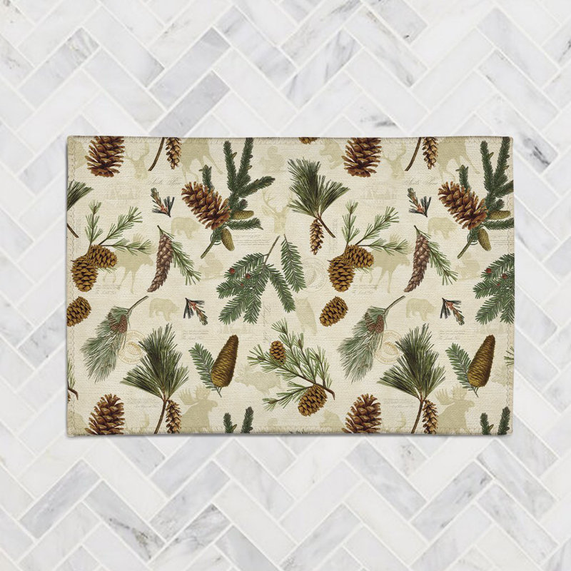 Tapis décoratif Peidmt Pinecone par Laural Home, Rectangle 5 pi x 7 pi