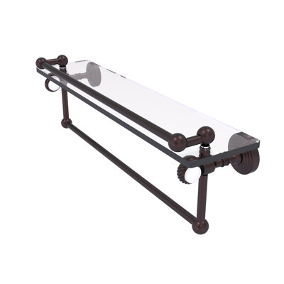 Jarrell Glass Bracket Shelf with Towel Bar
