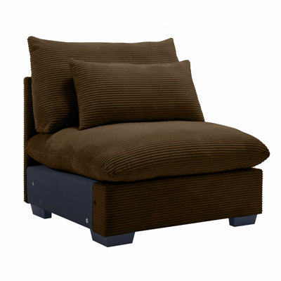 Armless Sofa For Flexible Combination To Become 2 Seater 3 Seater 4 Seater Sofa; Armless Sofa With Delicate And Soft Corduroy Fabric, High Resilience Sponge And Waist Pillow