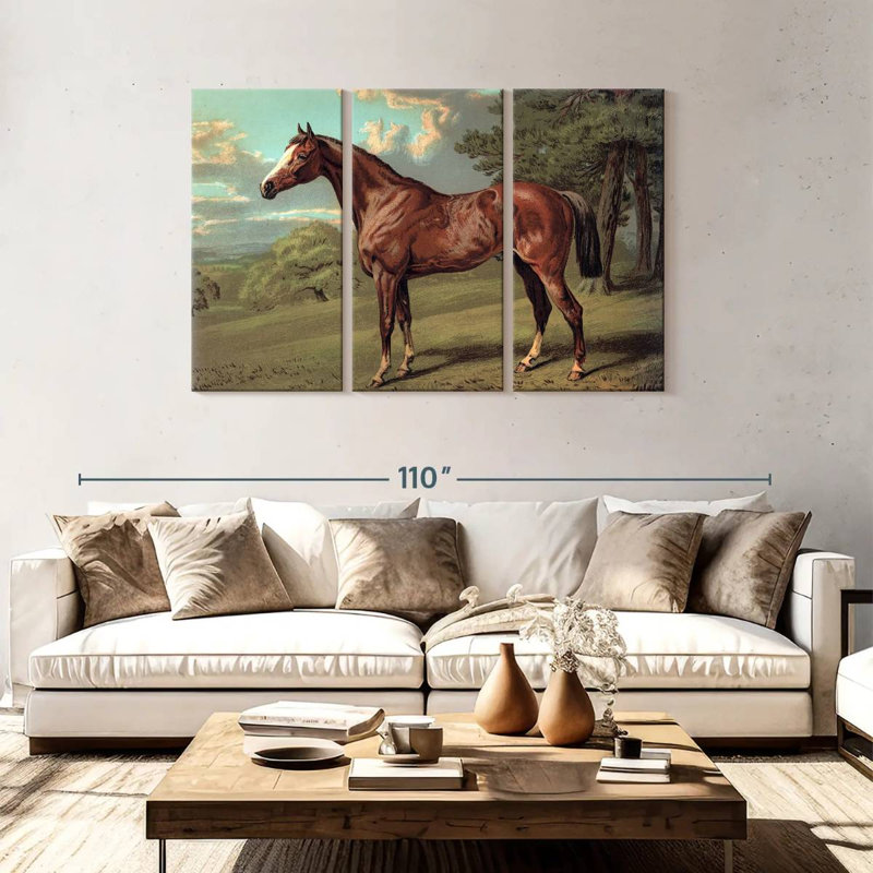 Cheval sauvage rétro, H 48 po x l 74 po