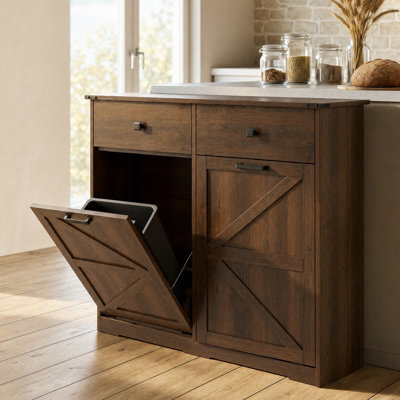Armoire à poubelle basculante autoportante de 20 gallons (poubelle non incluse)