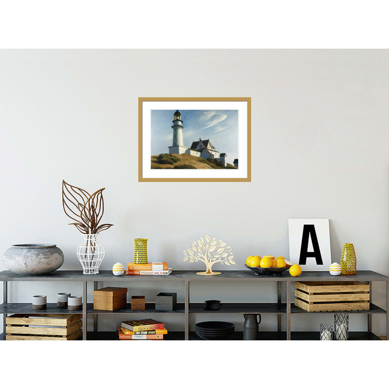 Le phare à deux lumières par Edward Hopper, impression giclée sur cadre, H 22,07 po x l 29,5 po