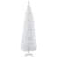 Arbre de Noël artificiel blanc compact de 7 pi avec base en plastique robuste pour une décoration moderne