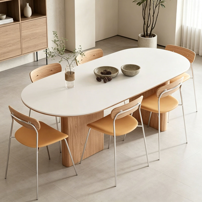 Table en pierre frittée Wabi-Sabi, 7, 29.5" H x 31.5" W x 59.1" D