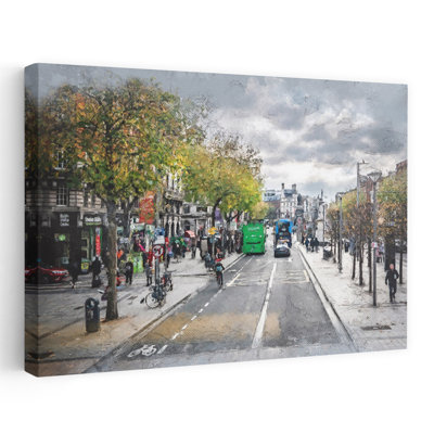 Autumn Urban Street View Abstract Contemporary Architecture City Wall Art
