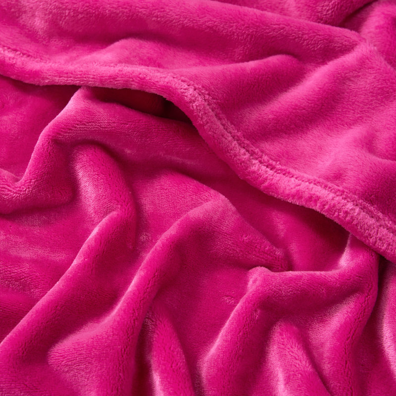Juicy Couture Solid Plush Throw Blankets, Hot Pink