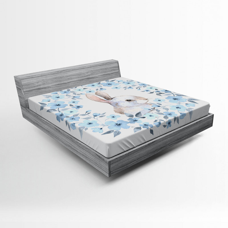 Microfiber Floral Fitted Sheet, Full Fitted Sheet