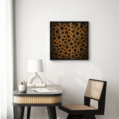 Framed Canvas Wall Art - Leopard Print Pattern Wall Prints for Bedroom - 16"x16"