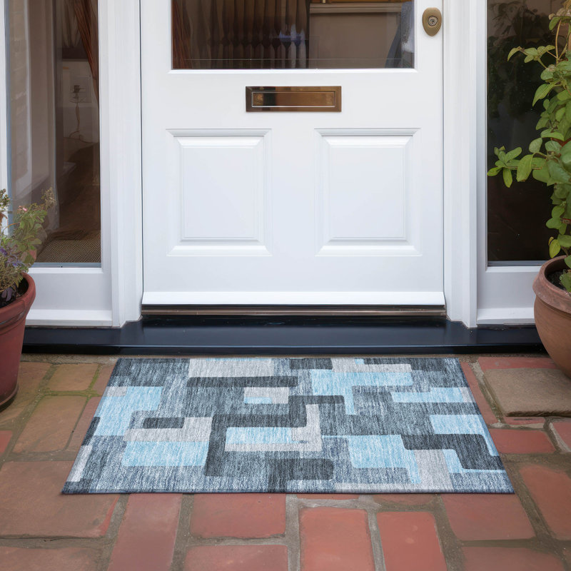  Tapis intérieur / extérieur antidérapant Chayden, Rectangle 1 pi 8 po x 2 pi 6 po