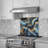 Celestial Waves Tempered Glass Backsplash - Kitchen Wall Decor-2056527396