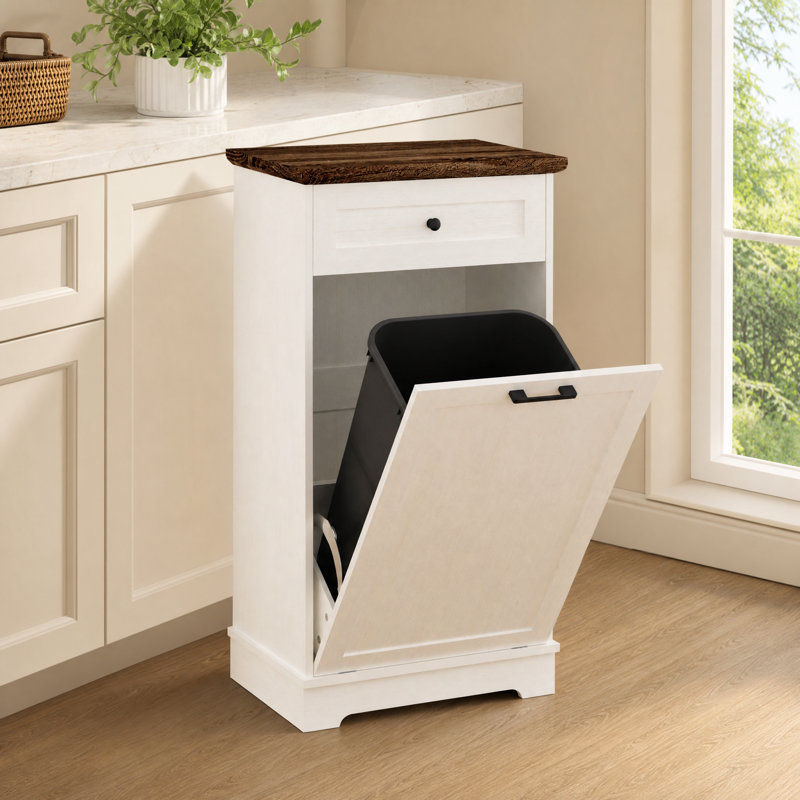 Armoire à ordures inclinable avec tiroir