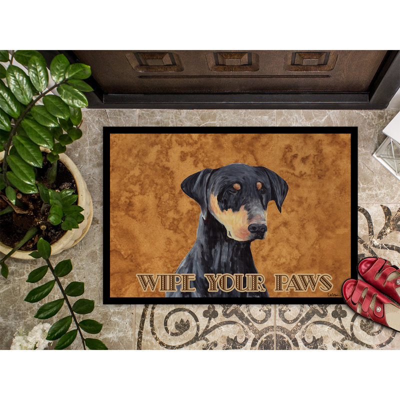Tapis de porte d’intérieur anti-dérapant doberman, Rectangle 2 pi x 3 pi