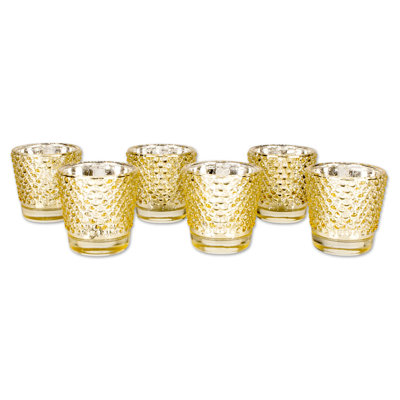 Porte-bougie en verre 6 pièces