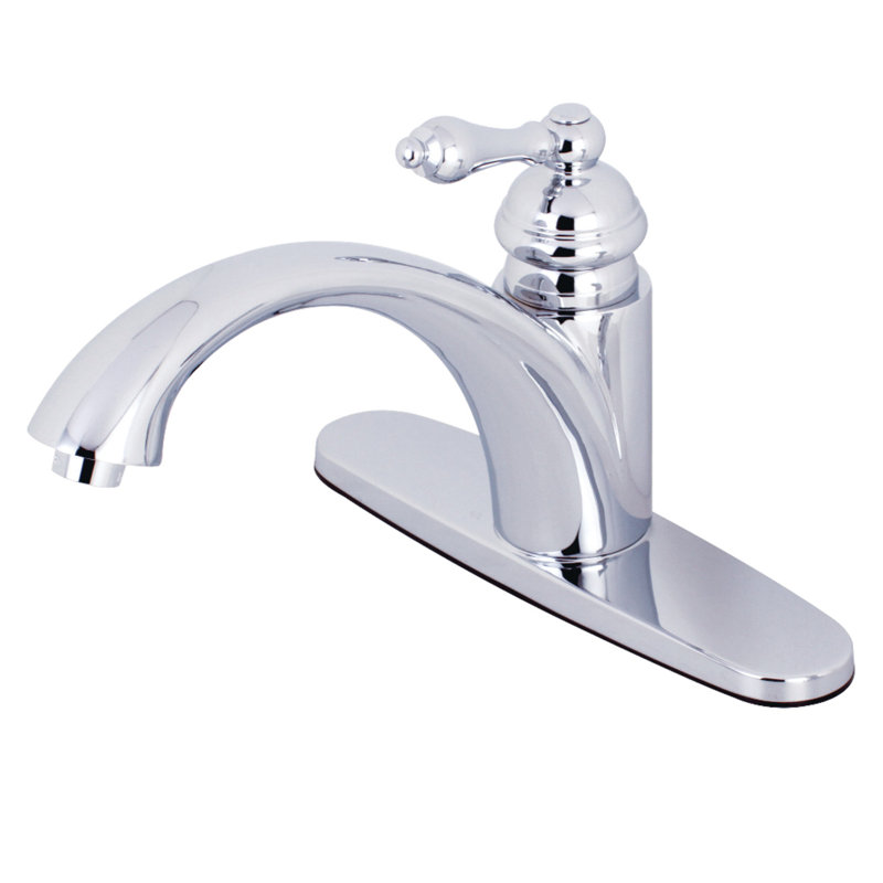 Kingston Brass Vintage Single-Handle Deck Mount Kitchen Faucet, Not Included, Polished Chrome