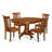 5 Piece Dining Room Table Set Includes an Oval Kitchen Table with Butterfly Leaf and 4 Dining Chairs, 42x60 Inch, Saddle Brown-124281012-124281010-124281013