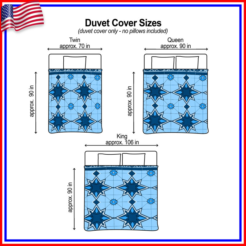 Blue Star Pattern Duvet Covers, King