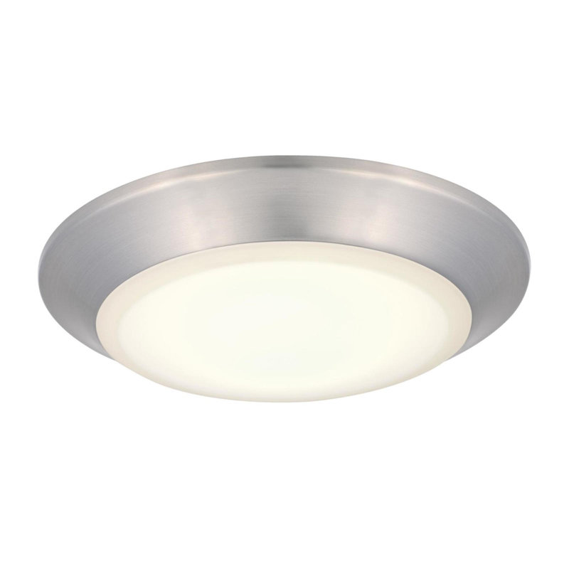 Makira Acrylic LED Flush Mount, Brushed Nickel, 1.25" H x 7.5" W x 7.5" D