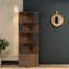 Bibliothèque gain de place avec rangement, tablette d'angle moderne en bois MDF pour la maison