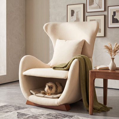 Fauteuil d'appoint avec un coin pour animaux de compagnie intégré et un espace de rangement, des sièges de salon rembourrés et moelleux pour le salon