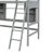 Twin Size Loft Bed With Storage Shelves, Desk And Ladder, Gray-1828780544