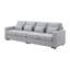 Modern Linen Fabric Sofa with Armrest Pockets and 4 Pillows for Comfortable Living-1840278125