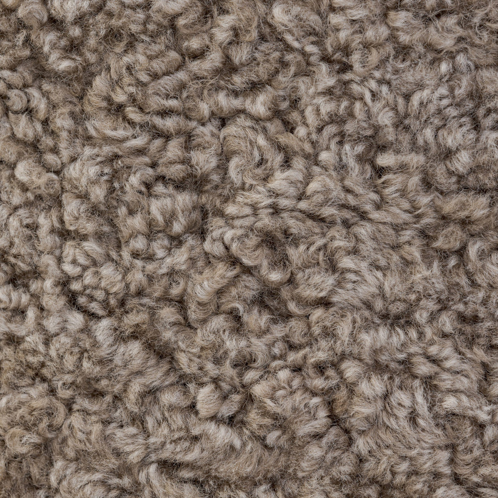Caraway Upholstered Ottoman, Taupe Shearling