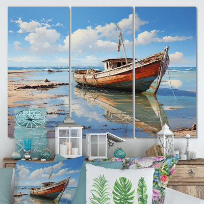 Fhses bateau au bord du lac I - art mural bateau côtier