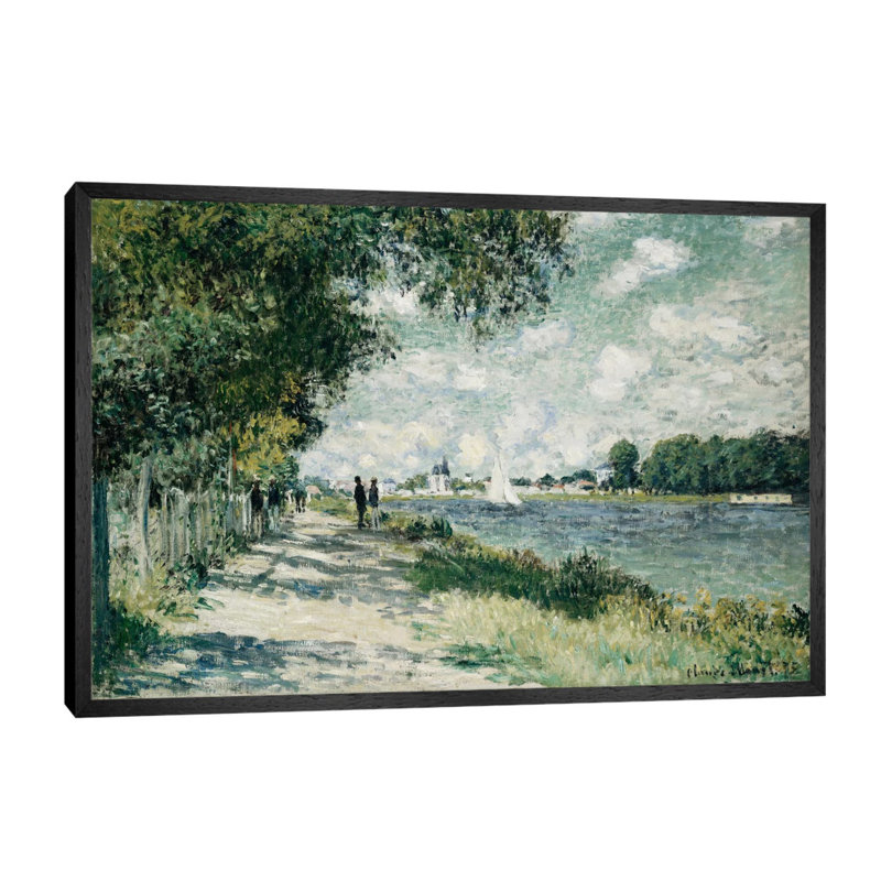 The Seine At Argenteuil, 1875 by Claude Monet - Painting on Canvas, 152.5 cm H x 101.5 cm W, Black Floater Framed