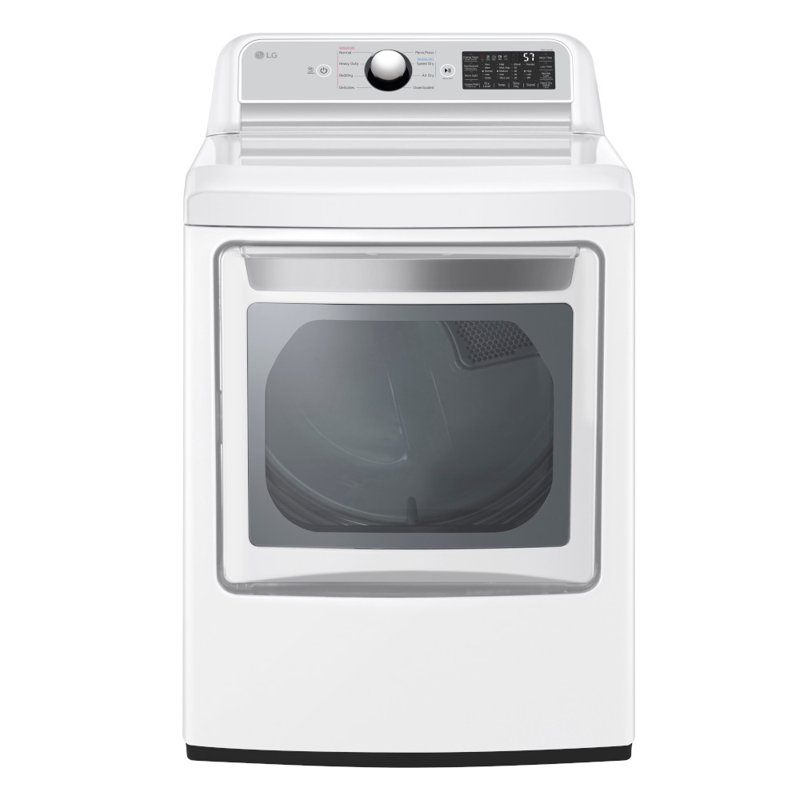 LG 7.3 cu. ft. Ultra Large Capacity Smart Wi-Fi Enabled Rear Control Gas Dryer with Easyload Door, White