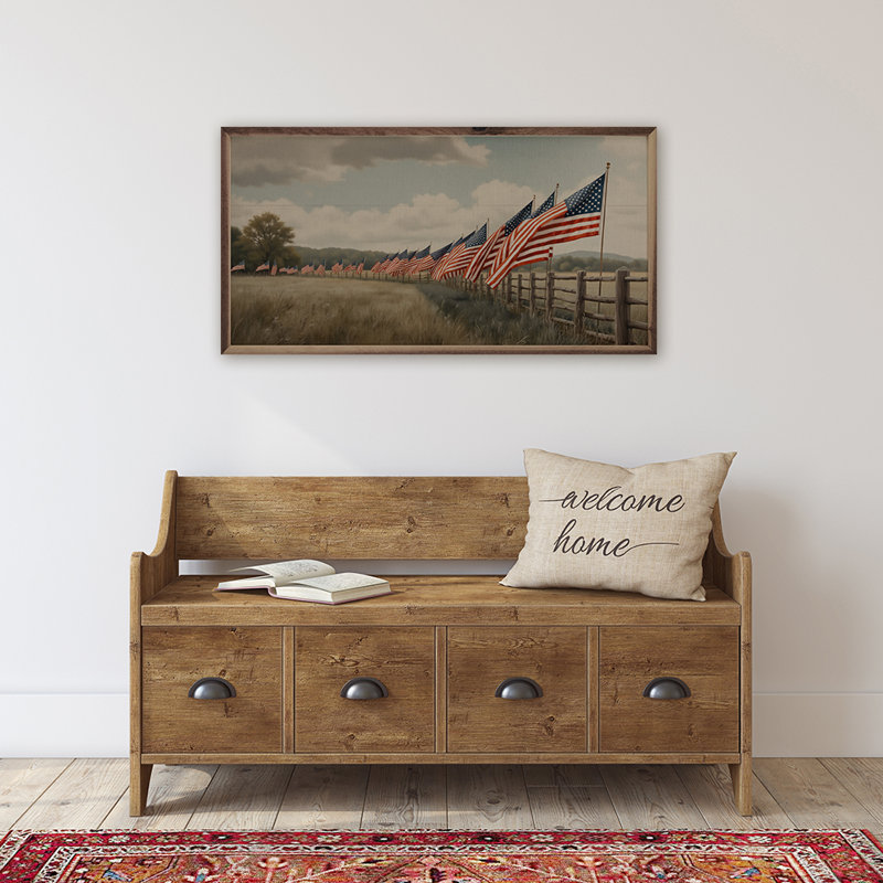 Flags In Field Rick, 18" H x 36" W