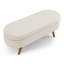 Banc de rangement ovale beige avec pieds en bois d'hévéa robuste - offre et offre un confort sécuritaire