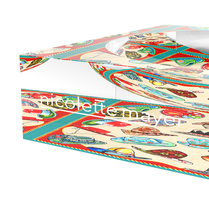 Gallon Hat XOXO Acrylic Decorative Tray, 6"W x 6"D x 2"H